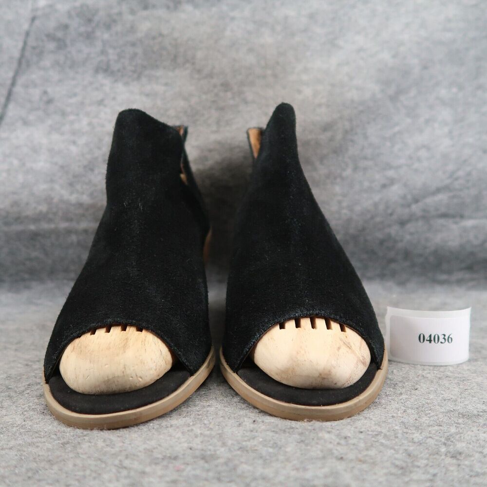 Susina Shoes Womens 10 Bootie Open Toe Leather Fashion Block Heel Cutout Black - Picture 2 of 14